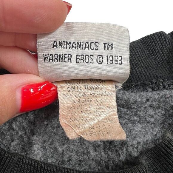 Vintage Animaniacs Warner Bros 1993 Sweatshirt Black Women's Size Large - Picture 6 of 11